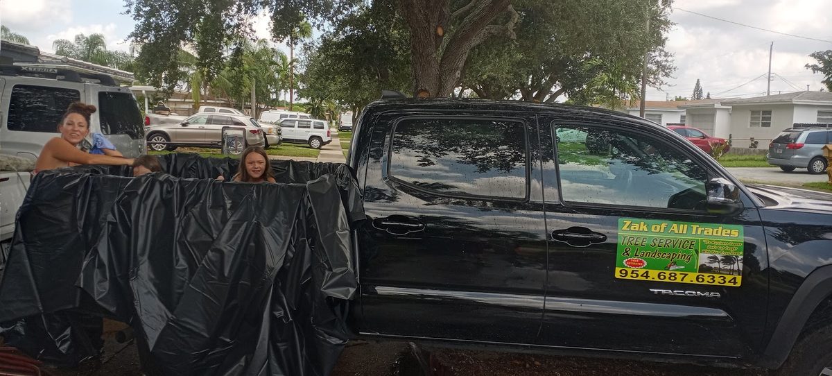 The truck loaded for a debris run